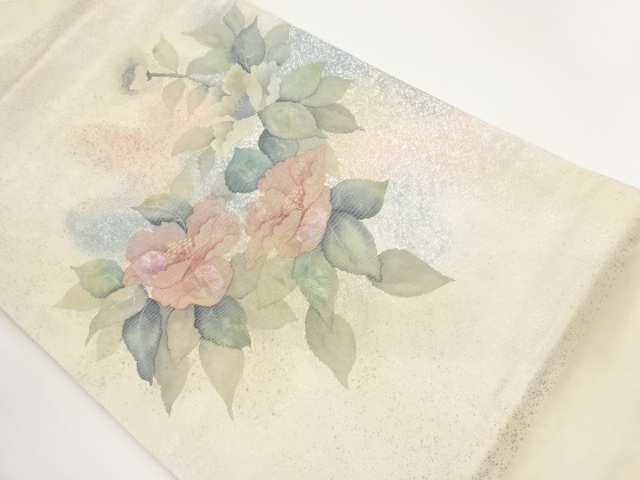 JAPANESE KIMONO / RADEN (MOTHER-OF-PEARL INLAY) / HIKIFOIL / PEONY PAT